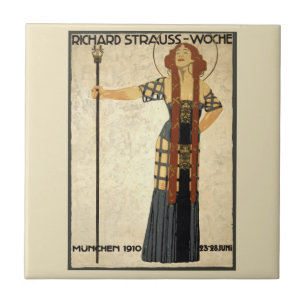 Azulejo De Cerâmica Arte Nova Antiga Semana Richard Strauss-Woche, Mun
