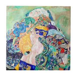 Azulejo De Cerâmica Arte Nova Fina Gustav Klimt Bebê Vintage