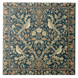 Azulejo De Cerâmica Arte Nova Floral Elegante Pássaro Botânico Vintage