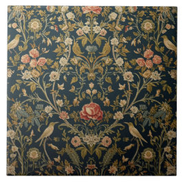 Azulejo De Cerâmica Arte Nova Floral Ornitológico Botânico Vintage Ele