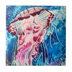 Azulejo De Cerâmica Arte oceânica de água-vivas