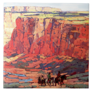 Azulejo De Cerâmica Arte ocidental “Canyon Riders” por Edgar Payne