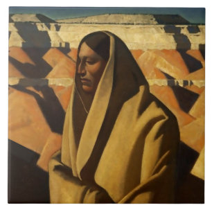 Azulejo De Cerâmica Arte Ocidental “Conhecedor da Terra” por Maynard D
