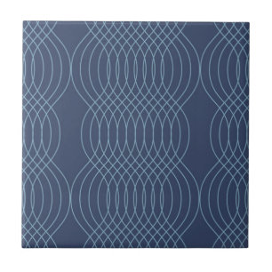 Azulejo De Cerâmica Arte ondulada azul, decorativa, simples, moderna,
