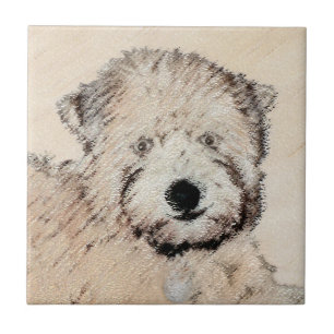 Azulejo De Cerâmica Arte original de pintura terrier com revestimento