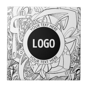 Azulejo De Cerâmica Arte Original Moderna e Seu Logotipo