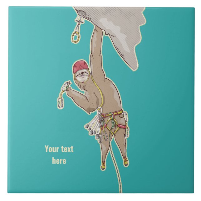 Azulejo De Cerâmica Arte para o Clima do Sloth Rock (Frente)