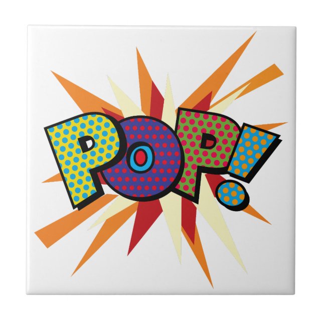 Azulejo De Cerâmica Arte Pop de Quadrinhos POP! (Frente)