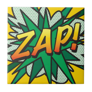 Azulejo De Cerâmica Arte Pop de Quadrinhos Retrô Divertido ZAP