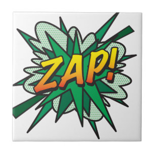 Azulejo De Cerâmica Arte Pop de Quadrinhos Retrô Divertido ZAP