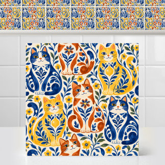 Azulejo De Cerâmica Arte Popular Espanhol em Louça de Maiorca Padrão d