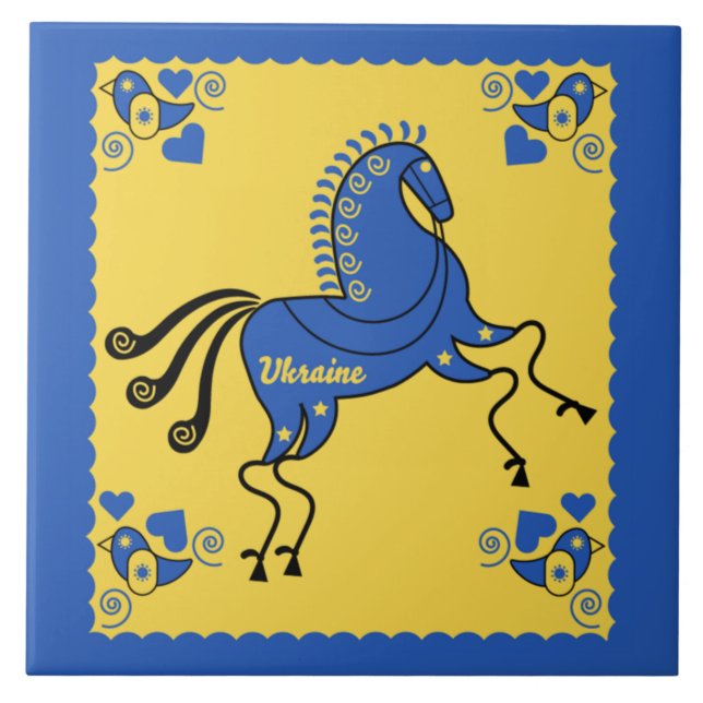 Azulejo De Cerâmica Arte popular tradicional da Ucrânia (Frente)