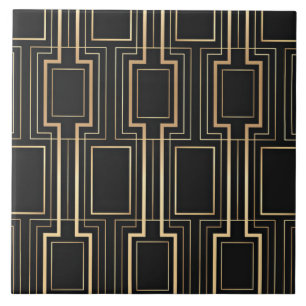 Azulejo De Cerâmica Arte preto e dourado