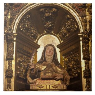 Azulejo De Cerâmica Arte religiosa representando Santa Teresa