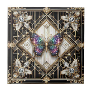Azulejo De Cerâmica Arte Retro Art Déco Novo Arco-íris Borboleta