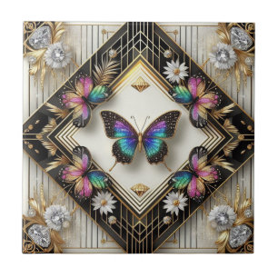 Azulejo De Cerâmica Arte Retro Art Déco Novo Arco-íris Borboleta