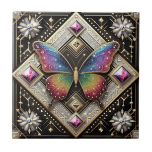 Azulejo De Cerâmica Arte Retro Art Déco Novo Arco-íris Borboleta