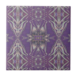 Azulejo De Cerâmica Arte Roxa Profunda Nouveau Deco Caleidoscópico Fra