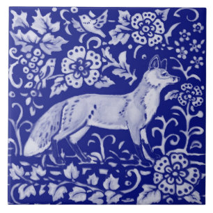 Azulejo De Cerâmica Arte russa da Floresta Branca Azul