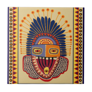 Azulejo De Cerâmica Arte Shaman Folk Tribal