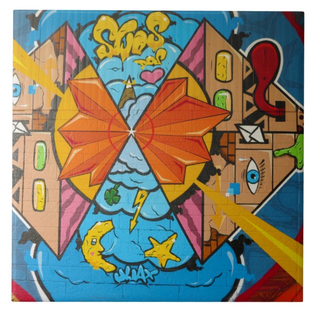 Azulejo De Cerâmica Arte Urbana 17. (Frente)