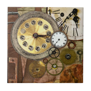 Azulejo De Cerâmica Arte velha oxidada de Steampunk dos pulsos de