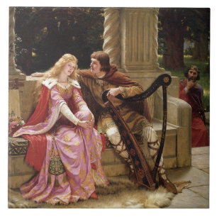 Azulejo De Cerâmica Arte venenosa de Tristan e Isolde (Romance Medieva