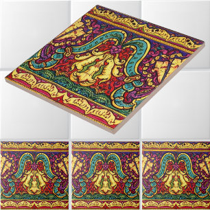 Azulejo De Cerâmica Arte Vintage Nouveau Folhagem Friso por Walter Cra