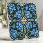 Azulejo De Cerâmica Artes e Artesanatos Blue Chrysanthemum<br><div class="desc">Melhore seu espaço com este azulejo requintado pelas Artes e pelos Artesanatos, com cromos azuis esmagadores cercados por intrincadas vinhas verdes e sotaques de marfim em um fundo profundo do índio. Os padrões florais simétricos exudem elegância do eterno, fazer-o perfeito para ser usado como backsplash, nos banheiros ou como azulejo...</div>