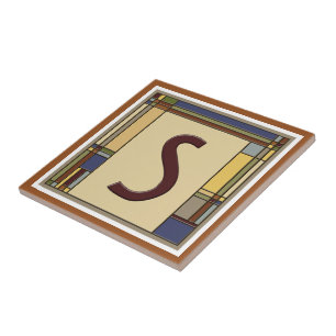 Azulejo De Cerâmica Artes e Artesanatos Geométricos S Iniciais