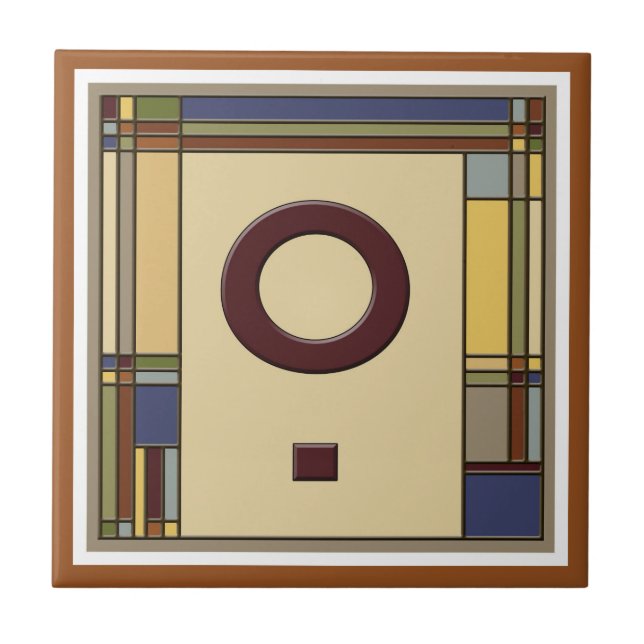 Azulejo De Cerâmica Artes e Artesanatos Maravilhosos Iniciais Geométri (Frente)