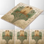 Azulejo De Cerâmica Artes e Artesanatos Vintage ou estilo de missão Fr<br><div class="desc">Esta é uma impressão de aprimoramento digital de uma virada de safra do século Artes e Artesanatos ou padrão de frieze floral estilo Missão.</div>