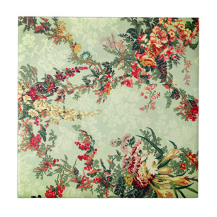 Azulejo De Cerâmica Artes Industriais Florais do século 19