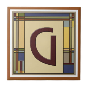 Azulejo De Cerâmica Artes maravilhosas & inicial geométrica G dos
