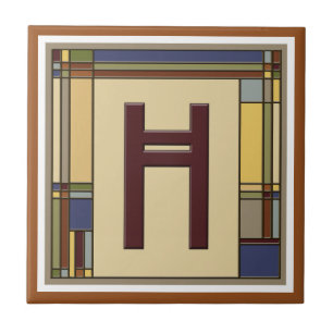 Azulejo De Cerâmica Artes maravilhosas & inicial geométrica H dos