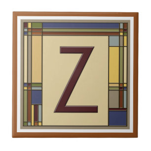 Azulejo De Cerâmica Artes maravilhosas & inicial geométrica Z dos