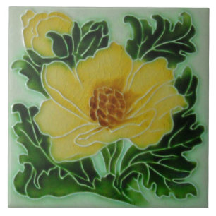 Azulejo De Cerâmica Artesão floral do Majolica de Nouveau Deco da art