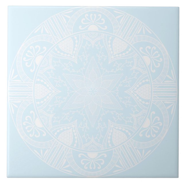 Azulejo De Cerâmica Ártico Mandala (Frente)