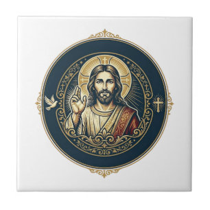 Azulejo De Cerâmica Artista Digital Jesus Camiseta Arte iPad Inspirado