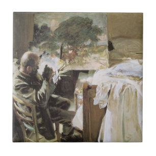 Azulejo De Cerâmica Artista em Seu Estúdio por John Singer Sargent