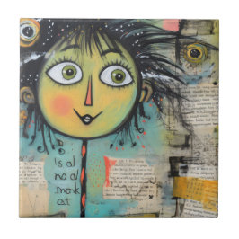 Azulejo De Cerâmica ArtLady 17 Encantada e angustiada