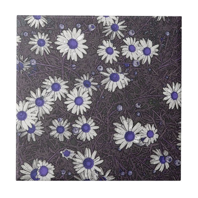 Azulejo De Cerâmica Artsy Daisies (Frente)