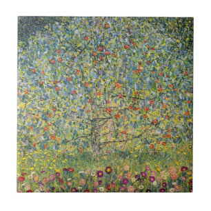 Azulejo De Cerâmica Árvore da Apple por Gustav Klimt, Vintage Art Nouv