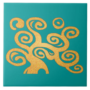 Azulejo De Cerâmica Árvore da versão da cerceta da vida