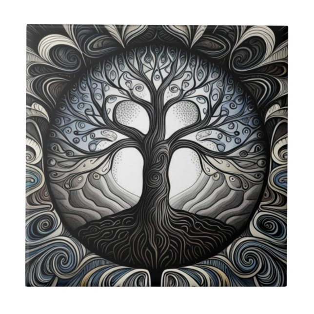 Azulejo De Cerâmica Árvore da Vida (Frente)
