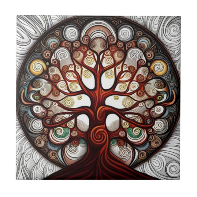 Azulejo De Cerâmica Árvore da Vida (Frente)