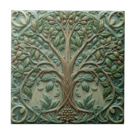 Azulejo De Cerâmica Árvore da vida de William Morris Vintage pré-rafae