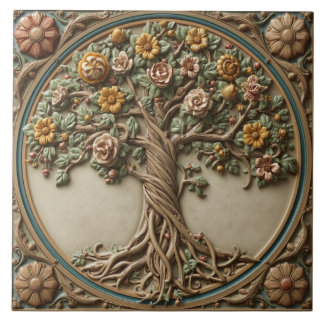 Azulejo De Cerâmica Árvore da vida de William Morris Vintage pré-rafae
