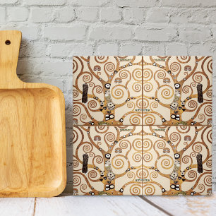 Azulejo De Cerâmica Árvore da Vida Gustav Klimt de Belas Artes