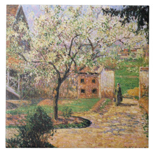 Azulejo De Cerâmica Árvore de ameixa de flores, Eragny Camille Pissarr